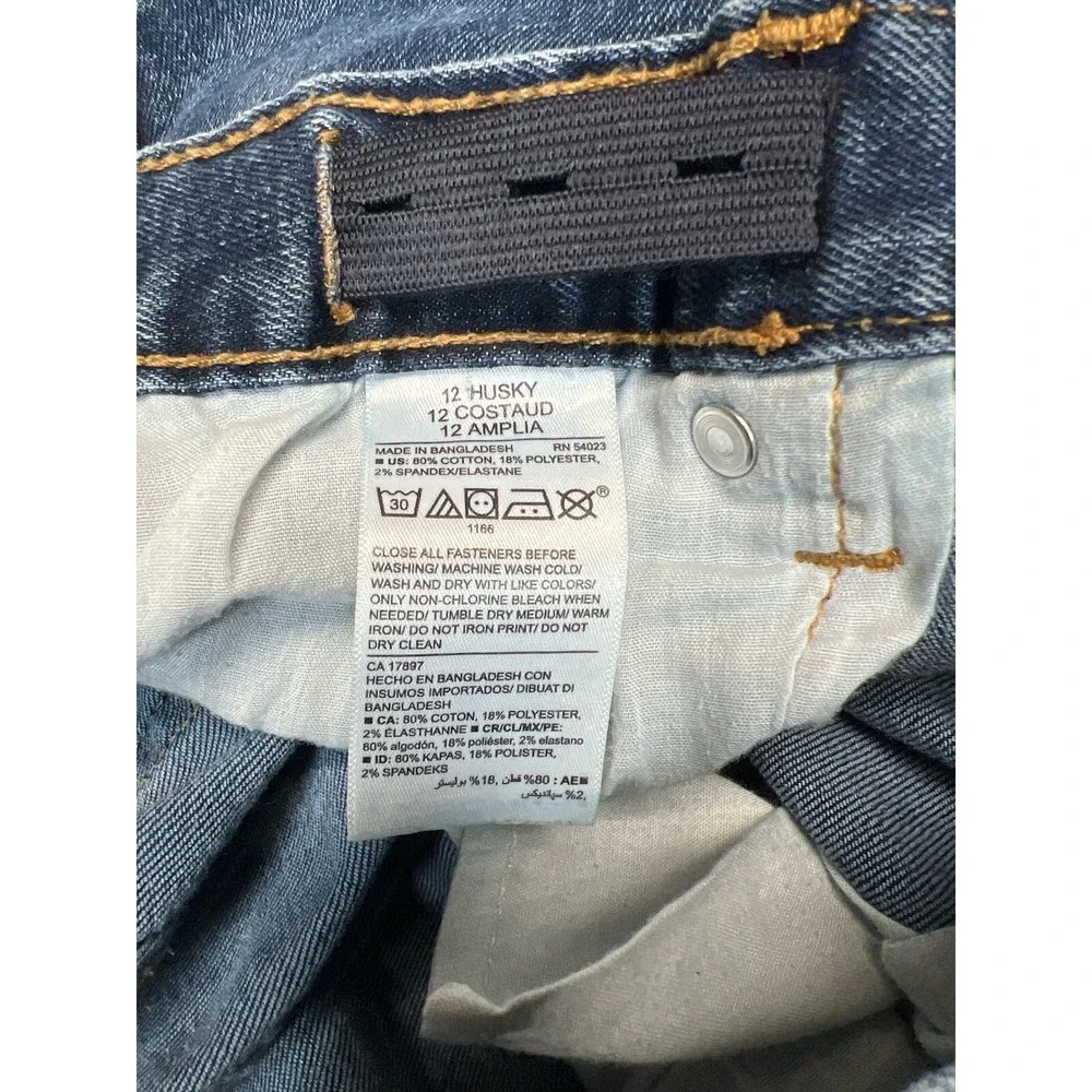 Old Navy Boys Built-In Tough‎ Bootcut Jeans Size 12 Husky Adjustable Waist